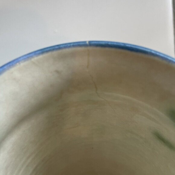 Clouds Folsom Pottery Cup or Vase Floral Handmade 1993 Signed 5" Tall Vintage - Picture 6 of 6